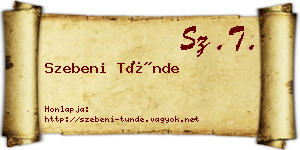 Szebeni Tünde névjegykártya
